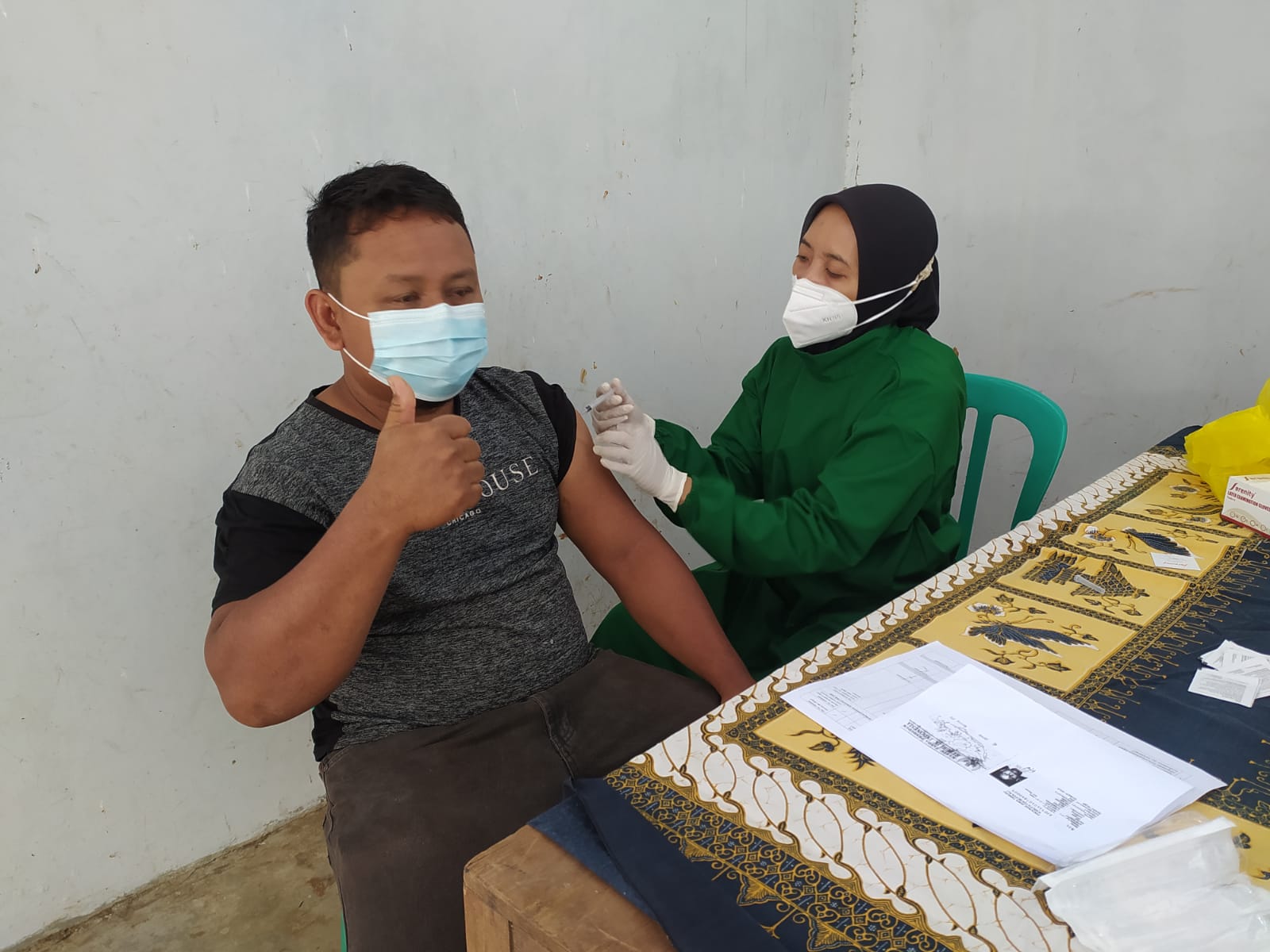 Vaksinasi Covid19 di Pasar Batangan, Boyolali